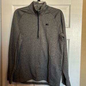 REI men’s gray quarter zip sweater size small